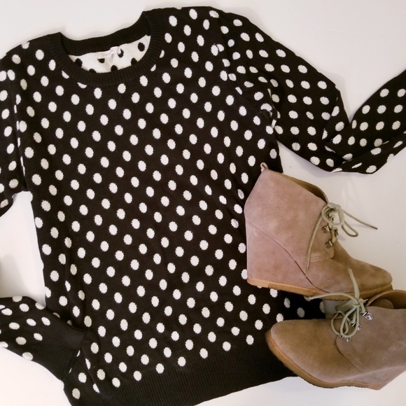 41 Hawthorn ❤ Black & White Polka Dot Sweater - Picture 2 of 8